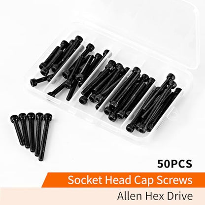 M5 x 30mm 35mm 40mm 45mm 50mm Hex Socket Head Cap Screws Bolts, 12.9 Grade Alloy Steel, Black Oxide Finish, Allen Socket Drive, Metric Machine Fully Threaded, Assortment Kit 50PCS - size: M5 x 30/35/40/45/50mm (50PCS)