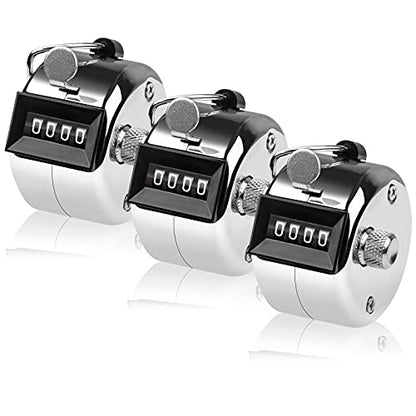 Tally Counter, 4-Digit Clicker Counter, Metal Hand Tally Counters Clicker Pitch Counter for Counting, Knitting, Coaching, Golf, Lap, Fishing - color: A-3 PCS