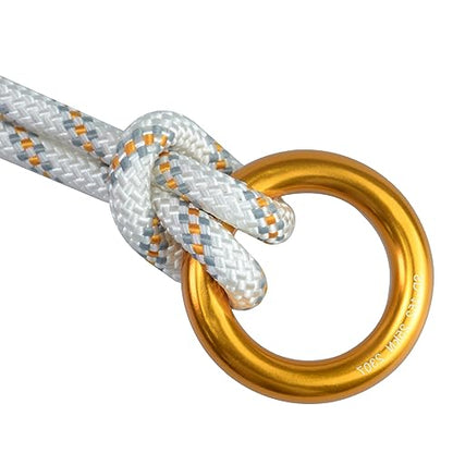 25kN Aluminum Rappel Ring, Perfect Tension O-Ring, Connection Ring for Rock Climbing, Arborist, Gold/Blue - color: big gold-2 pack