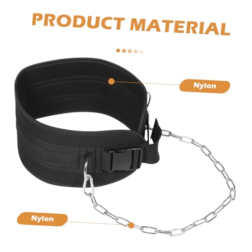 LIOOBO Weighted Fitness Dipping Belt with Detachable Thickened Chain for Weightlifting and Pull-ups Contoured Waist Support Training Equipment for Strength and Muscle Building