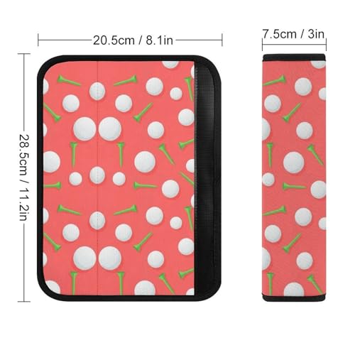 Soft Padded Car Seat Belt Pad for Child, Most Cars, 2 Piece Pink White Polka Dot Golf Seat Belt Cushion Comfortable Driving - color: Pattern 534