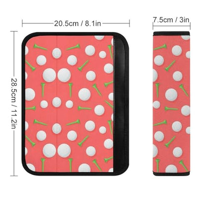 Soft Padded Car Seat Belt Pad for Child, Most Cars, 2 Piece Pink White Polka Dot Golf Seat Belt Cushion Comfortable Driving - color: Pattern 534