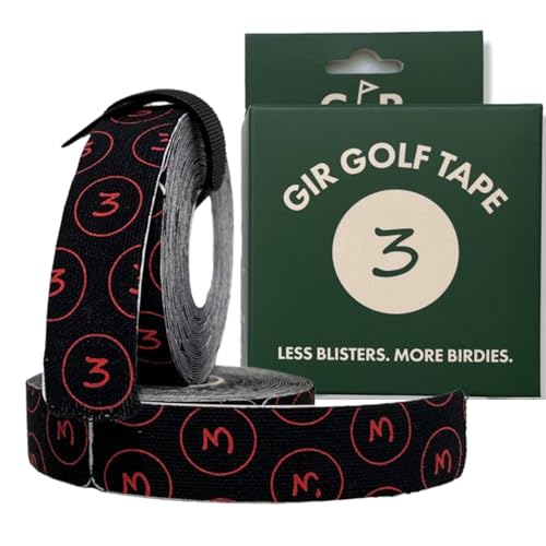 Golf Blister Tape - 2 Pack for Protection Against Blisters & Hot Spots on Hands & Fingers, Flexible, Waterproof, Pre-Cut Golf Finger Tape, Sports Athletic Tape, 4 Way Stretch - color: Sunday Black