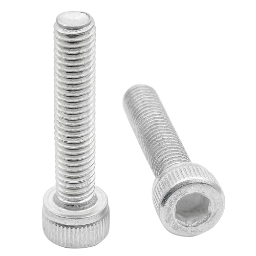 M5 x 25mm Hex Socket Head Cap Screws Bolts,6063 Aluminum Alloy Socket Head Cap Bolt Fasteners,Silver(10Pcs) - size: M5 x 25mm
