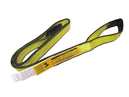 2" x 2' Poly Lifting Tow Strap Web Sling Eye & Eye 2-ply 12,800 lbs Rating Synthetic Pull
