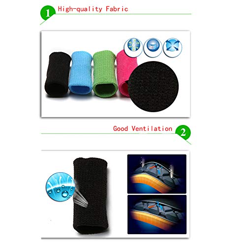 ELANE 40 PCS Finger Splint Finger Holster Thumb Brace Support Elastic Sleeves for Finger Support,Knuckle - color: black+skyblue