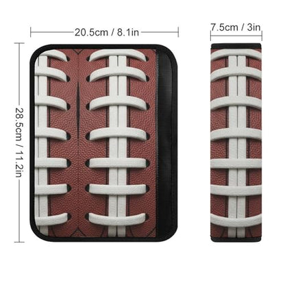 2PCS American Football Fun Traditional Sport Car Seat Straps Shoulder Pads Soft Padded Seat Belt Cushion for Adult Use, Car Seats Pushchair Strollers High Chair Pushchair, Anti-Slip Pad - color: Pattern 1061