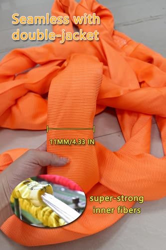 Round Sling 26880lb 13FT Sling Strap Rigging Polyester Endless Lift Sling for Hoist Heavy Duty Objects Heavy Duty Poly Lifting Sling【12T-4M】 - size: 26455lb-13FT