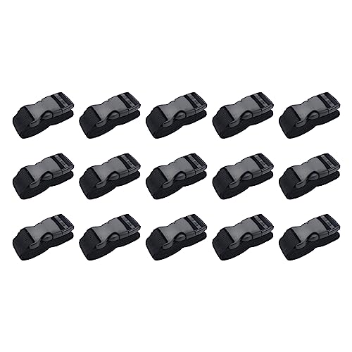 15Pcs Tie Down Straps Black Adjustable Nylon Strap with Buckles 1" x 47" (3.9ft) Straps with Quick Release, Lashing Strap for Backpacking, Outdoor Activities - color: Black, size: 1"x47"(15Pcs)
