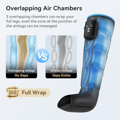 FIT KING Cordless Air Compression Recovery System with 3 Modes and 11 intensities, Sequential Leg Massager for Athletes and Sports Enthusiasts (Medium) - size: Medium