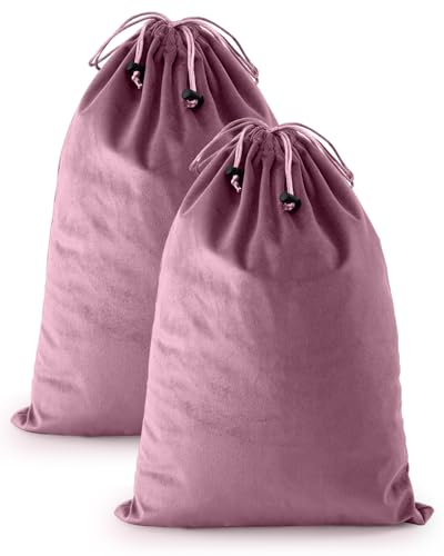 2 Pcs Shoe Bags for Travel, Dust Velvet Bags, Parfait Pink, 17.3x12.6 Inch | Washable & Reusable Travel Shoe Bags, Dustproof Shoe Bags with Drawstring Closure, Suitable for Travel, Home Storage - color: Parfait Pink, size: 17.3"x12.6"