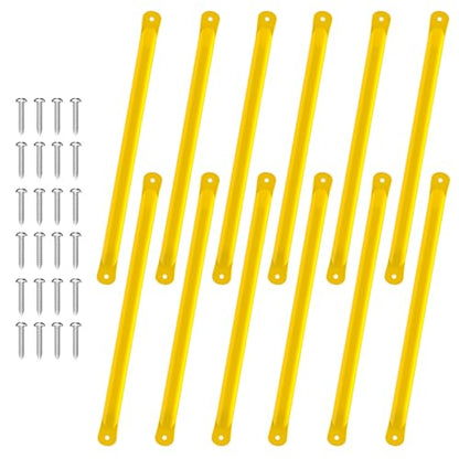 21 Inch Monkey Bars Playground Ladder Rungs for Backyard (12 Pcs, Yellow) | Indoor Outdoor Metal Monkey Bars Kit - color: Yellow