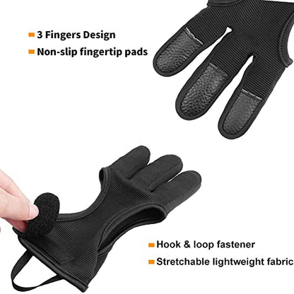 Archery Lightweight Finger Tab Gloves & Arm Guard Adjustable Arm Protector for Hunting Target Shooting Accessory Recurve Bow Compound Bow - size: Large