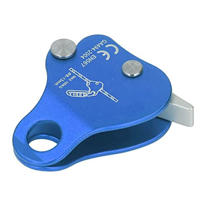 Kadimendium Climbing Rope Grab Stopper Aluminum Alloy Self Locking Grip Clamp for Cave Exploration (Blue) - color: Blue