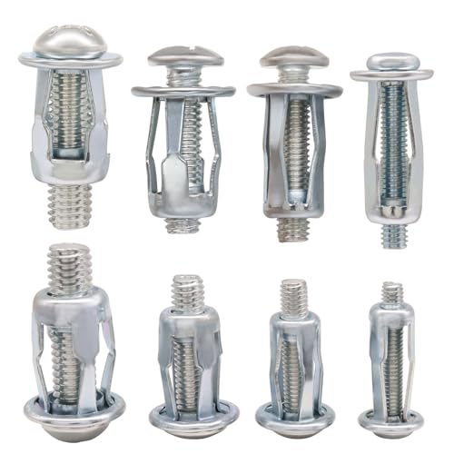 Bonsicoky 80Pcs Expansion Screw Petal Nut, M4 M5 M6 M8 | Secure Mounting Hardware Kit, Carbon Steel Jack Nut Fasteners, Silver Metal Insert, For Hollow Walls, Drywall and Sheet Metal - size: M4 M5 M6 M8