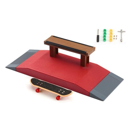 Fingerboard Obstacles Mini Skateboards Smooth Surface Plastic Skate Park Accessories with Fingerboard Wheels and Complete Tool Kit(B1) - color: B1