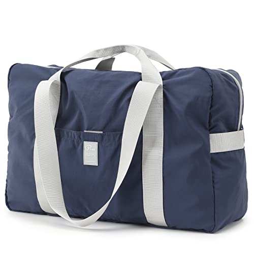 VanFn Foldable Travel Duffel Bag, Sports Duffels Gym Bag, Rainproof Nylon Totes, Sports Shoulder Handbag, Lightweight Duffle Bags For Women & Men, Outdoor Weekend Bag, P.Travel Series - color: Matte Navy Blue