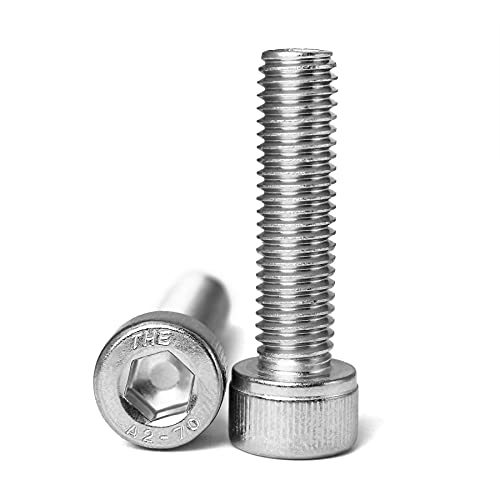 M6-1.0 x 70mm Socket Head Cap Screws Bolts, 304 Stainless Steel (A2-70), Allen Socket Drive, Bright Finish, Full Machine Threads, Quantity 10 - size: M6 x 70mm(10 PCS)