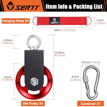 SERTT Cable Pulley Wheel for Home Gym Pulley System, Upgraded 90mm Aluminium Alloy Gym Pulley for Maximum 660LBS Load - color: Red, style: [2 Pack]
