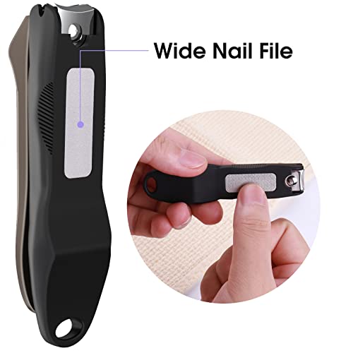 GLAMFIELDS Nail Clipper with Catcher, No Splash Fingernail Toenail Clipper Stainless Steel Nail Cutter Nail Trimmer, Good Gift for Men and Women MF-Large/Small （2Pack - size: 2 Pack
