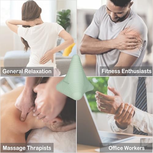 Trigger Point Massage Ball Manual Massager Tool 2.8”×2.9”. Green | Silicone Massage Ball for Muscle Knot Deep Tissue Myofascial Release Physical Therapy Hip Flexor Iliacus Psoas Hand Foot Back - color: Green