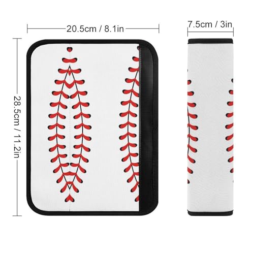 2PCS Breathable Car Seat Belt Pad for Elderly Support, Stroller Pushchair High Chair, Baseball Seat Belt Cushion, Anti-Slip Pad - color: Pattern 643