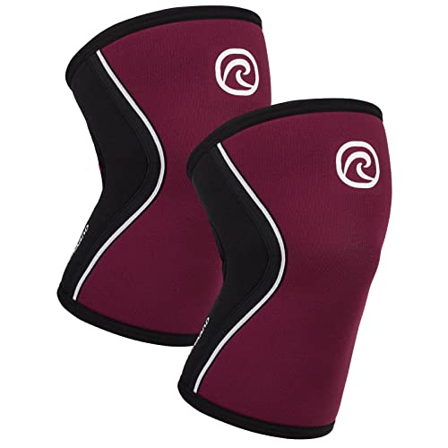 Rehband 5mm Knee Sleeves for Functional Training, Cross-Training & Powerlifting, Weightlifting Knee Support made of Neoprene, Unisex, Colour:Burgundy - 1 Pair, Size:Small - color: Burgundy - 1 Pair, size: Small