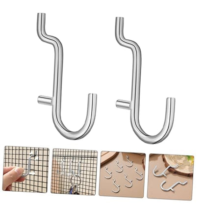 10pcs Heavy-Duty Stainless Steel Pegboard Hooks Hanging Board Rack Organizers for Garage Kitchen Workshop Storage Sleek Modern Design for Versatile Tool Display and Space Saving
