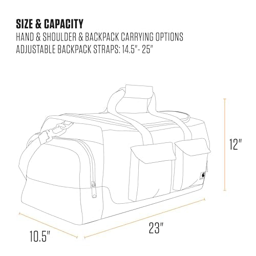 Carhartt 40L Utility Duffel, Heavy-Duty Gear Bag for Jobsite, Gym, & Travel, Duffel Bag (Carhartt Brown), 40L - color: Duffel Bag (Carhartt Brown)