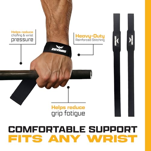 Workout Grips & Wrist Straps Set - Anti-Slip Silicone Hand Grips + Lifting Straps for Gym, Weightlifting, Pull-Ups, Deadlifts - Gloves Alternative (2 Grips + 2 Straps + Carry Case)