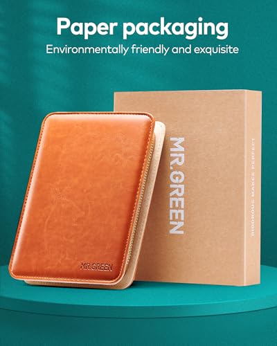 MR.GREEN Upgraded Manicure Set, German Stainless Anti Splash Nail Clippers Set with Cather, Quality Fingernail& Toenail Clipper, Professional Nail Care Kit with Exquisite Leather Case for Men & Women - color: Orange