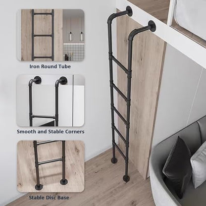100-300cm Wall Mounted Metal Step Ladder for Attic Bunk Bed Height Entrance Egress Ladder, Basement Window Well Egress Ladder with Kit, Load 150 Kg/330 Lbs(150cm/59in) - size: 150cm/59in