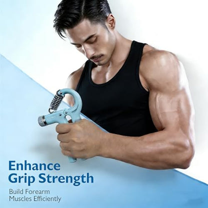 Grip Strengthener with Digital Counter, 10-132LBS Adjustable Hand Grip Trainer, Forearm Wrist Exerciser for Strength Training, Physical Therapy Rehab, Home Gym Fitness Equipment (1 Piece)