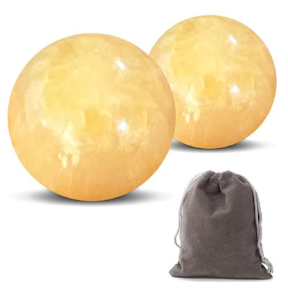 Marble Baoding Balls, Chinese Meditation Stress Relief Balls for Hand Therapy, Manual Massage Exercise, 2 Count Beige, 1.57 Inch - color: Beige, size: Medium-1.57"