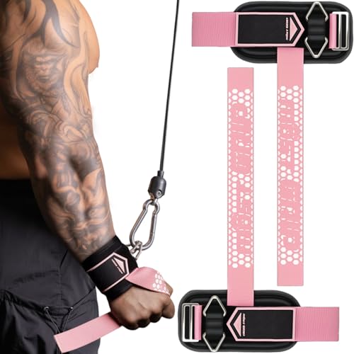 Drip Glue Non-Slip Wrist Straps for Weightlifting, 2-in-1 Lifting Straps with D Rings for Cable Machine Workout, 10mm Neoprene Padded Wrist Wraps for Weight Lifting Deadlift - color: Pink, size: M (6.3-8.3Inch)