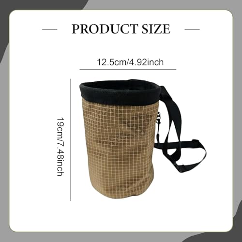 Climbing Chalk Bag Drawstring Closure Waterproof Polyethylene Adjustable Waist Belt Sturdy Suitable for Bouldering GIF