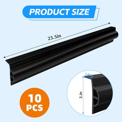 10 Pack Dock Edging Side Gard, 20 Feet Dock Guard with Heavy Wall Sections for Greater Protection – Commercial Grade Double Molded Material (Black) - color: 20 Feet Black, style: Right angle 10pack