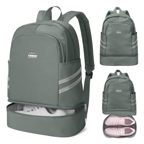 coofay Gym Backpack For Women Waterproof Backpack With Shoe Compartment Lightweight Travel Backpack Sports Backpacks Small Gym Bag - color: Olive Green, size: Small