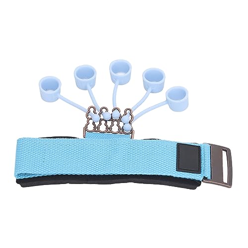 Silicone Finger Exerciser Elastic Finger Grip Trainer for Hand Muscle Strength Flexibility, Suitable for Rock Climbing, Guitarists - 1 X Wrist Tensioner 10 X Sleeve - color: Blue