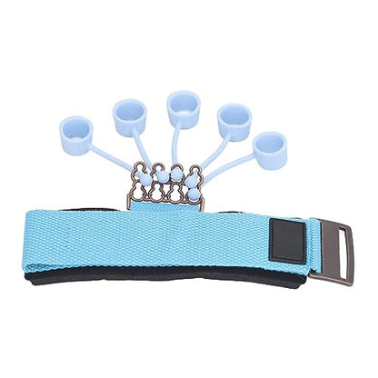 Silicone Finger Exerciser Elastic Finger Grip Trainer for Hand Muscle Strength Flexibility, Suitable for Rock Climbing, Guitarists - 1 X Wrist Tensioner 10 X Sleeve - color: Blue