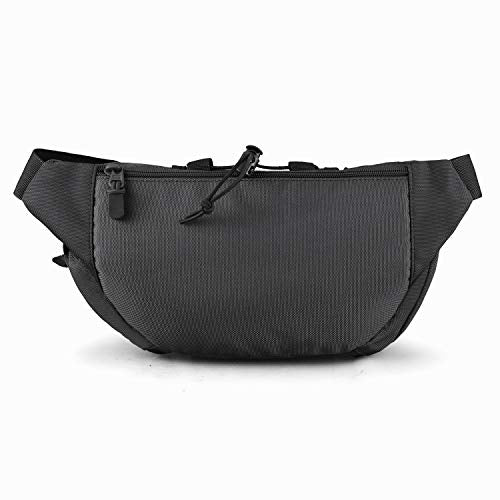 FRTKK Tactical Fanny Pack Military Waist Bag Pack with USA Flag Patch Utility Hip Pack with Adjustable Strap for Outdoors Fishing Cycling Camping Hiking Dog Walking (Black) - color: Black