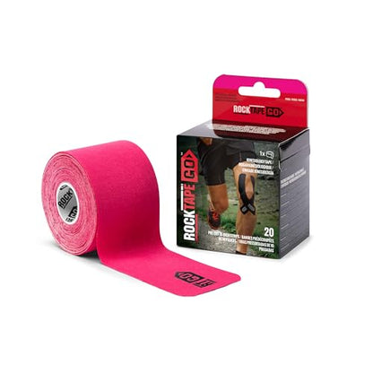 RockTape Go Extra-Sticky Adhesive Pre-Cut Kinesiology Tape (Pink) - color: Pink, style: EXTRASTICKY