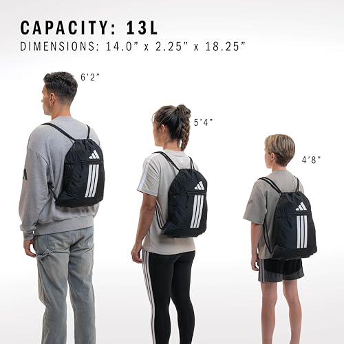 adidas Alliance Sackpack – Drawstring Backpack for Sports, Small Gym Bag, Team Power Red 2/3, OSFA - color: Team Power Red 2/3