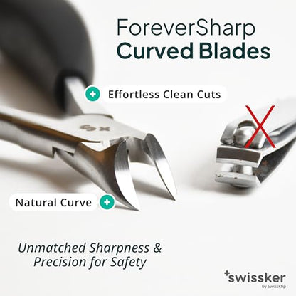 Swissker by Swissklip Heavy Duty Toenail Clippers for Men and Women – Professional Ergonomic Large Toe Nail Cutter & Trimmer for Thick Nails Seniors, Long Handle Ingrown Toe Nail Clipper