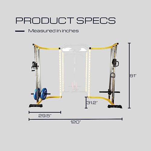 HulkFit Multi-Functional Adjustable Pro Series Power Rack Power Cage Exercise Equipment for Home Gym with Squat Rack Attachments and Accessories - Bench Press, Squats, and Deadlifts - Multicolor - style: Cable Crossover