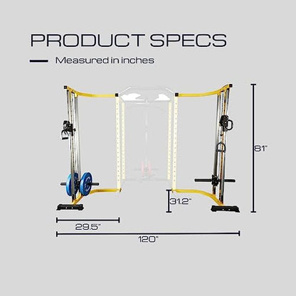 HulkFit Multi-Functional Adjustable Pro Series Power Rack Power Cage Exercise Equipment for Home Gym with Squat Rack Attachments and Accessories - Bench Press, Squats, and Deadlifts - Multicolor - style: Cable Crossover