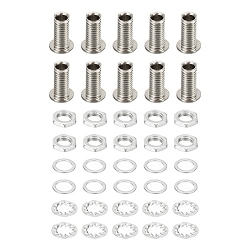 PATIKIL M8x15mm Round Head Hollow Screw Bolts, 4 in 1 / 40Pieces Through Hole Bolt Chandelier Fasteners with Hex Nut and Gasket - size: 15mm