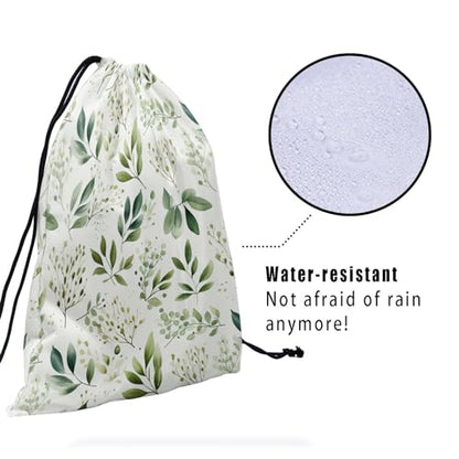 Gymnastics Grip Bag for Gymnasts Gymnastic Drawstring Bag Gym Athlete Bag - color: Green Botanical Leaves, size: 9.25" x 12" (Pack of 1)