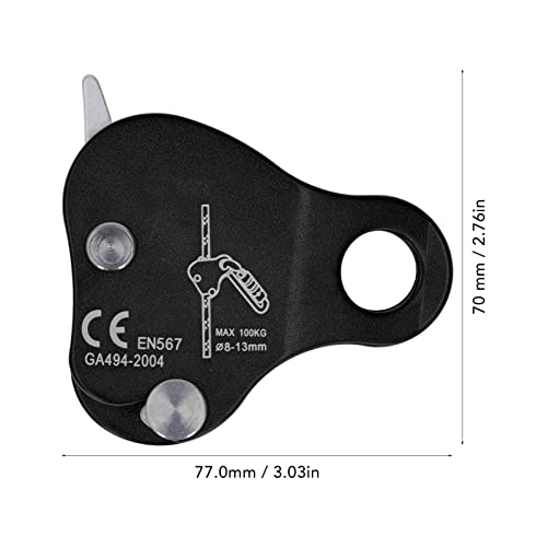 Bnineteenteam Climbing Rope Grab Aluminum Alloy Self Locking Stopper for Outdoor Mountaineering and Rock Climbing, 1 Pack - color: Black