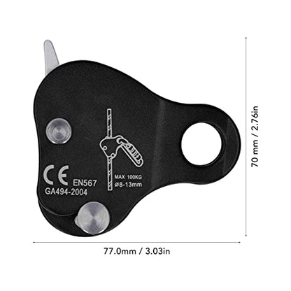 Bnineteenteam Climbing Rope Grab Aluminum Alloy Self Locking Stopper for Outdoor Mountaineering and Rock Climbing, 1 Pack - color: Black